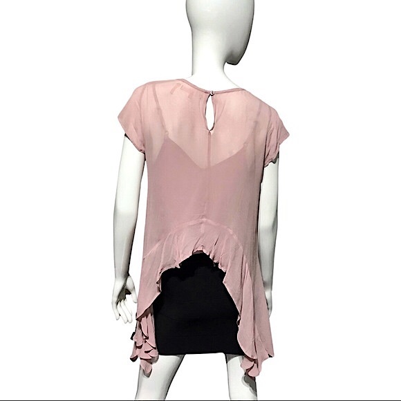 bebe Pink Flowy Top with Exaggerated Ruffles - Picture 10 of 11